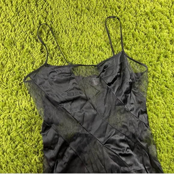 Viral Rare Fredericks of Hollywood Black Panel Sheer Maxi Dress Slip Dress - Picture 4 of 6